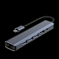 Miniatyrbild 2 av 5: Projektionsfunktion HDMI-kompatibel 4K 100W PD Hub 6-i-1 USB 3.0 Adapter RJ45 USB-C