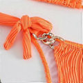 Miniatyrbild 5 av 5: Dam Triangel Bikini Set Sida Snörning Bikini Set 2 Delar Baddräkt Halterneck BH Topp med Stringtrosa Grå M Gray M