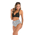 Miniatyrbild 1 av 5: Kvinnors högmidjade bikinis set push up bikini baddräkt tvådelad baddräkt badkläder kostym（S ränder）
