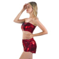 Miniatyrbilde 2 av 5: Kvinner Blanke Metalliske Spandex Boob Tube Mini BH Topp Super Crop Topp Danseklær Clubwear XL Svart
