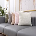 Miniatyrbilde 4 av 4: 2-delt beige myk polyester putetrekk med firkantet partikkel p