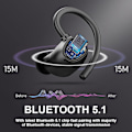 Pikkukuva 3 / 5: Bluetooth-kuulokkeet 5.1, urheilun langattomat nappikuulokkeet IP7 vedenpitävät Bl