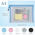 Miniatyrbild 2 av 5: Mesh dragkedja påse dokumentväska, [5-pack] A4-storlek dragkedja väskor för S