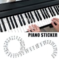 Miniatyrbillede 1 af 5: 61/88 Tangenter Genanvendelige Silikone Klaver Keyboard Note Etiketter Klaver Noter Guide Stickers Sort Hvid