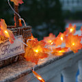 Miniatyrbilde 2 av 5: 1 streng Høstfestival Jul LED Gresskar Lønneblad Streng