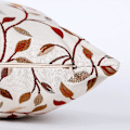 Miniatyrbillede 3 af 3: 2 stk. 13 tommer Klassisk broderi Jacquard Beige Bladmønster Kvadratisk Dekorativ Pudebetræk Pudebetræk