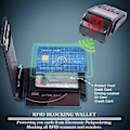 Miniatyrbild 5 av 5: Minimalistisk smal plånbok för män med pengaclip RFID-blockerande framficka läder plånböcker för män