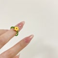 Miniatyrbillede 2 af 6: Plastik bogring metalring klipsring 6 stk. Charmerende flerfarvet blomstring