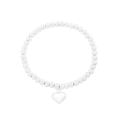 Miniatyrbillede 1 af 4: Glasperle Stretch Armbånd med Hjerte Charm