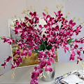 Miniatyrbillede 1 af 5: Kunstig blomst til hjemmet og bryllup, A4 lilla orkidé enkelt stilk