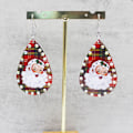 Miniatyrbillede 2 af 5: Julelæder pigør серьги, papai noel plaid серьги, ferie