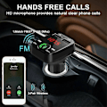 Miniatyrbillede 5 af 5: Bil FM-sender trådløs bluetooth USB-oplader aux-adapter han