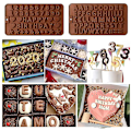 Miniatyrbillede 5 af 5: Diamant Hjerte Kærlighedsform Kageform Chokoladeform Alfanumerisk Silikoneform Træhammer Diy Bageværktøj 6 Hjerter 7 stk