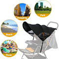 Miniatyrbild 5 av 5: Universell barnvagnssolskydd Anti-UV UPF50+ Justerbar Sufflett Str