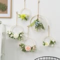 Miniatyrbillede 3 af 5: Bryllupsbøjle vægblomstkrans, dekorativ krans kunstig blomstgarlande, rosenkrans rund ramme, til DIY blomsterarrangement håndværk bryllupsdekoration (hvid)