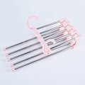 Miniatyrbillede 1 af 3: Rustfrit Teleskopisk Foldbart Multifunktionelt Multilags Bukseskjulere Hjem Buksesclips Opbevaring（Pink）
