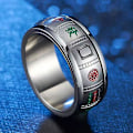 Miniatyrbild 3 av 3: Anti-ångestgåva Mahjong-ring Lyckoringsar i rostfritt stål Roterande fidgetspinner Ångestdämpande ring för män pojkar kvinnor 11