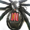 Miniatyrbilde 4 av 5: Lysende svart hårete edderkopp/tarantell for Halloween-dekor B