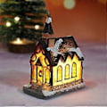 Miniatyrbilde 2 av 5: Juledekorasjon i Resin Hus Dekorasjoner Mikrolandskap Gaver Håndverk LED Varmt Lys Hjem Skrivebord