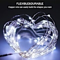 Miniatyrbilde 4 av 6: Solcelle Lyslenke Utendørs, 200LED 22M 8 Moduser IP65 Vanntett Lyslenke for Hjem Utendørs Hage Bryllup og Julebord, Kald Hvit