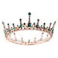 Miniatyrbild 1 av 5: Kronan Det Stora Palatset Gröna Strass Tiara Brud Hår Access