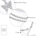 Miniatyrbillede 4 af 5: Krystal Sommerfugl Choker Halskæde Rhinestone Vedhæng Halskæder Kæde Funklende Sommerfugl Smykker Mode Fest Tilbehør til Kvinder og Piger