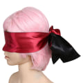 Miniatyrbillede 4 af 4: 1 stk. Satin sovemaske Blød silke sovemaske Søvn øjenmaske Søvn sovemaske til sovende spil (sort rød)