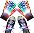 LED-lysande/färgglada handskar, LED Rave Flashing Lighting/Multi Col