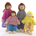 Miniatyrbillede 2 af 6: Dukkehusfamilie - 2 træminiaturedukker til dukkehustilbehør til piger og børn.