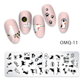 Miniatyrbillede 1 af 5: Negleplade til stempling, skabelon til neglebilleder, stencil til DIY-tryk, værktøj i rustfrit stål (OMQ11)