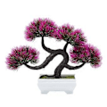 Pikkukuva 5 / 5: Keinotekoinen ruukkukasvi sisustus Simulaatio Bonsai-puu Mäntypuu ruukussa kotiin ja toimistoon (Violetti)