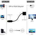 Miniatyrbild 2 av 4: (Svart) DP till VGA-adapter, guldpläterad DisplayPort till VGA-omvandlare