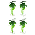Miniatyrbillede 1 af 3: 4 stk. Simulations Lotusblad Akvarium Ornamenter Plastik Fisketank Dekoration
