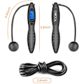 Miniatyrbillede 2 af 3: Springtov, Speed Jump Rope Tangle-free Justerbar Reb & Digitalt Springtov（Sort）