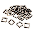Miniatyrbillede 2 af 5: Ufærdige Træ Hule Firkantede Træstykker til Træhåndværk Modelbygning DIY Juletræspynt i Træ 30 Pieces 20x20mm