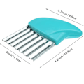 Miniatyrbillede 3 af 5: Kartoffel Chipper Rustfrit Stål Bølget Blad Chips Cutter Crinkle Slicer Grøntsagshakker Blå