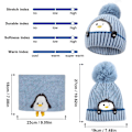 Miniatyrbilde 4 av 5: Vinter varm strikket lue skjerf sett, vinter tykk fleece
