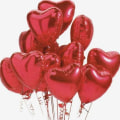 Miniatyrbilde 1 av 3: 50 stk røde hjerteballonger 18 tommer røde hjerteformede folieballonger Valentinsdag Mylar-ballonger for Valentinsdag, bryllup, forlovelsesdekorasjon