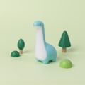 Miniatyrbillede 2 af 4: Dinosaur LED Natlampe USB Genopladelig Dæmpbar Stemningslys (Blå)