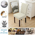 Miniatyrbild 4 av 5: (beige, 6-pack) Matstolsöverdrag Set om 6, Stretch Matstolsskydd