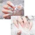 Miniatyrbild 2 av 4: 100 stycken 3D hartsformade nageldekorationer i resin, kristallpärlor
