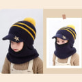 Miniatyrbilde 2 av 3: Baby Beanie Scarf Set Vinter Varm Beanie Hat Strikket Halsvarmer Fle