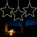 Miniatyrbild 1 av 4: 3-pack julstjärnor för fönster med batteridriven timer, 8 ljus