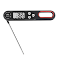 Miniatyrbild 1 av 5: Digital mattermometer för mat, hopfällbar, snabbavläsning, grilltermometer för kött (svart)