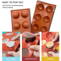 Miniatyrbillede 2 af 3: 6 Huller Silikonform Rund Kuppelform Kage Non-Stick Form Til Chokolade, Kage, Gele, Pudding Cupcake Bageforme
