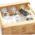 Miniatyrbillede 4 af 5: (Hvid+grå+sort) Timeglas Timer 1+3+5 Minutter Mini Træ Timeglas