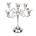 Miniatyrbilde 5 av 5: Lysestake for Søylelys Kandelaber Lysestake 5 Lys Sink Legering 5 Armer Lysestake for Borddekorasjon Eventmiddag (sølv) silver