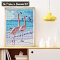 Pikkukuva 2 / 5: DIY 5D timanttimaalaus Punainen lintu Eläin, Flamingo Taide Taivas Ranta C