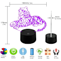 Miniatyrbillede 4 af 4: 3D Lampe Tiger Natlampe Dekoration 16 Farver Skiftende Led Lys til