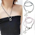 Pikkukuva 2 / 5: Mini Metallirengas Tähtikaulakoru Solisluuketju Temperamenttinen Choker Punottu Köysikaulakoru Statement-koru Kaulaketjut Style 3